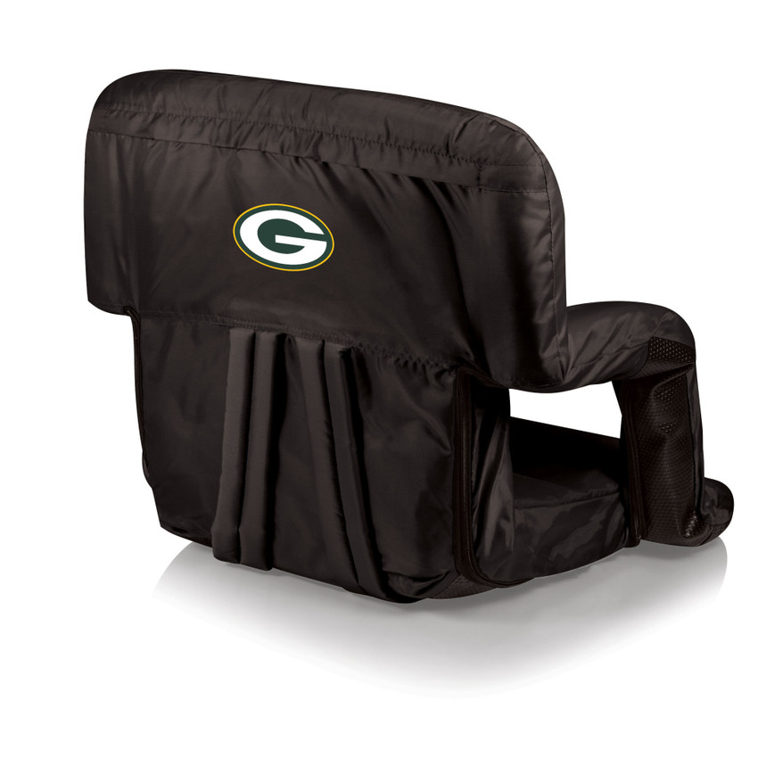Green Bay Packers Ventura Portable Reclining Stadium Seat, (Black)