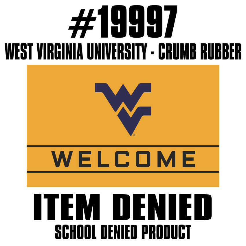 West Virginia Mountaineers Crumb Rubber Door Mat - 18in. x 30in. WV Primary Logo