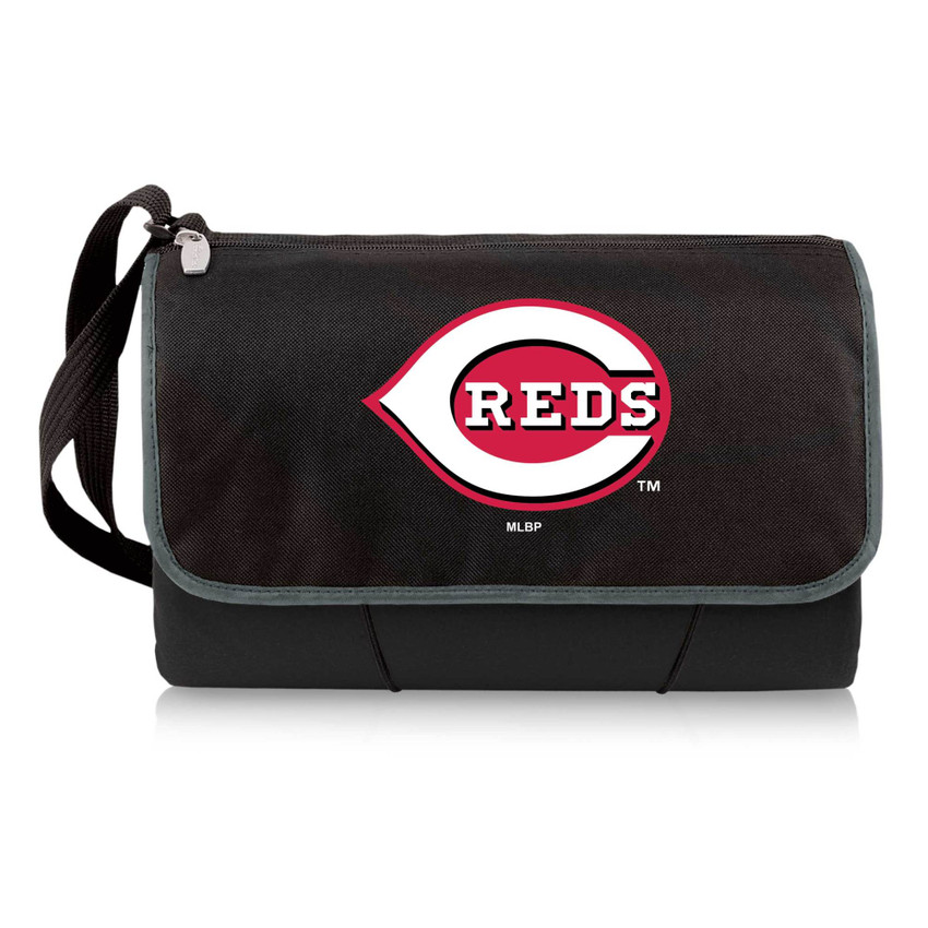 Cincinnati Reds Blanket Tote Outdoor Picnic Blanket (Black with Black Exterior)