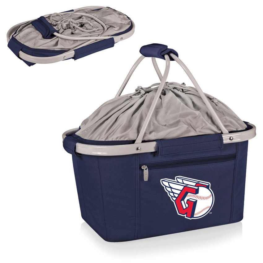 Cleveland Guardians Metro Basket Collapsible Cooler Tote (Navy Blue)
