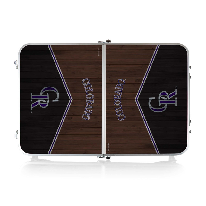 Colorado Rockies Concert Table Mini Portable Table (Charcoal Wood Grain)