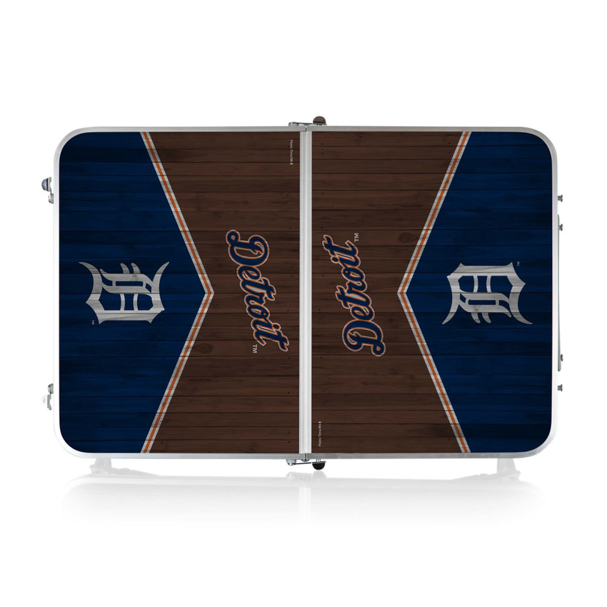 Detroit Tigers Concert Table Mini Portable Table (Charcoal Wood Grain)