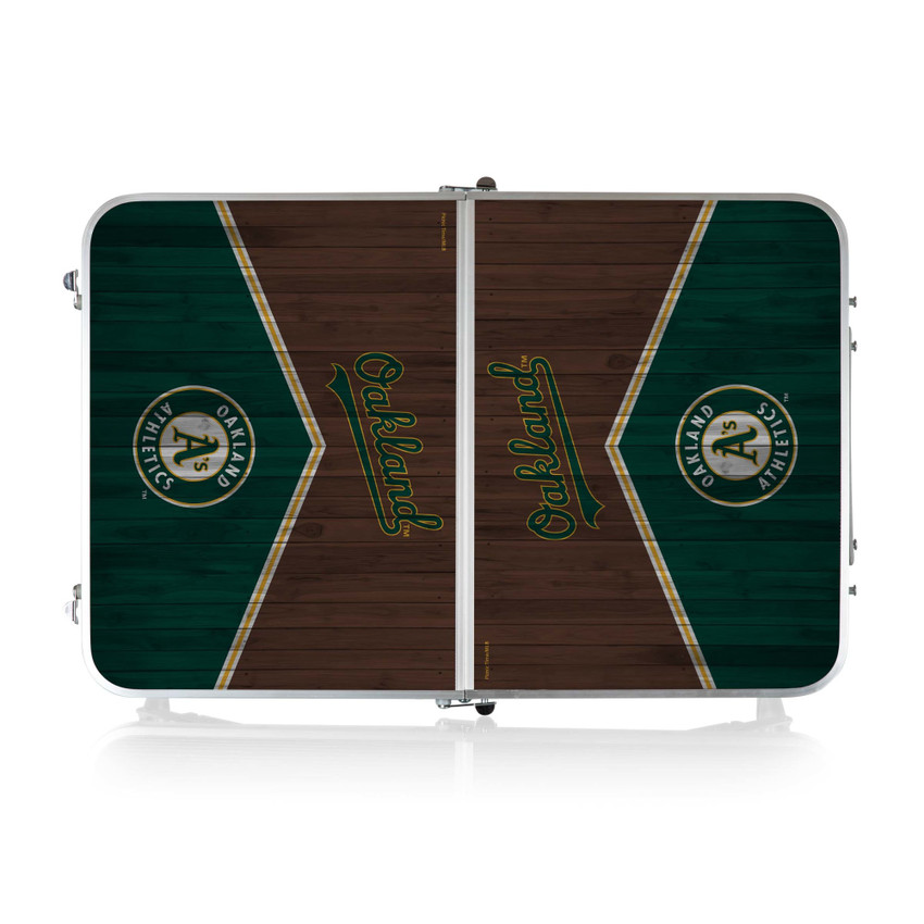 Oakland Athletics Concert Table Mini Portable Table (Charcoal Wood Grain)