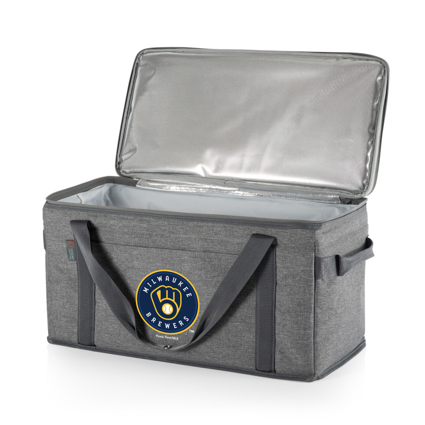 Milwaukee Brewers 64 Can Collapsible Cooler (Heathered Gray)
