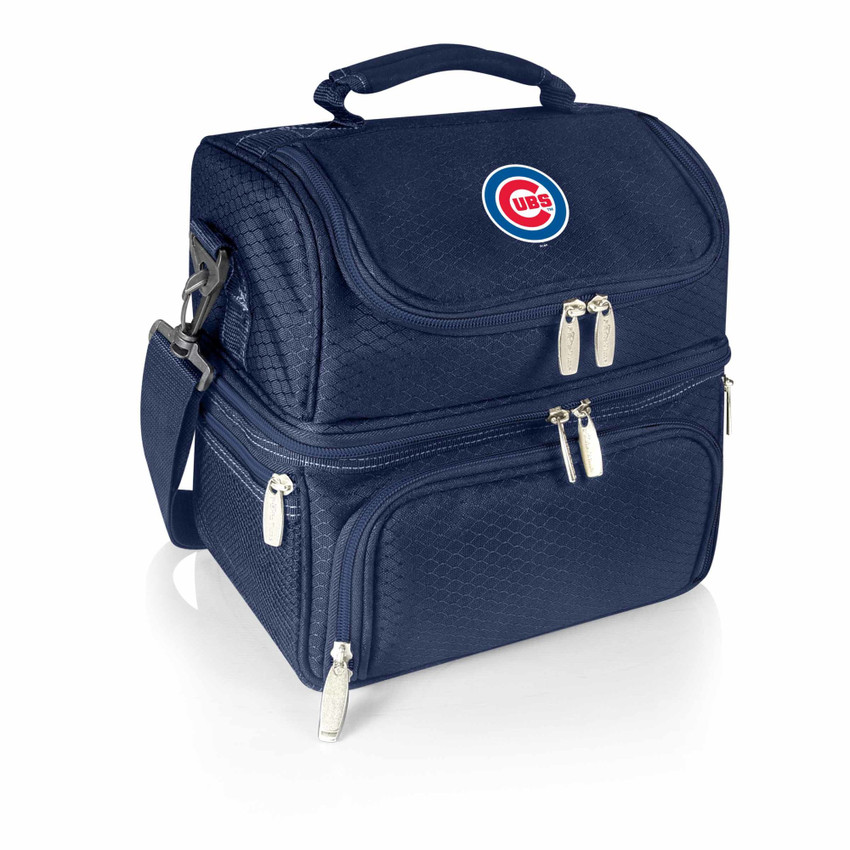 Chicago Cubs Pranzo Lunch Bag Cooler with Utensils MLB Lunch Tote (Navy Blue)