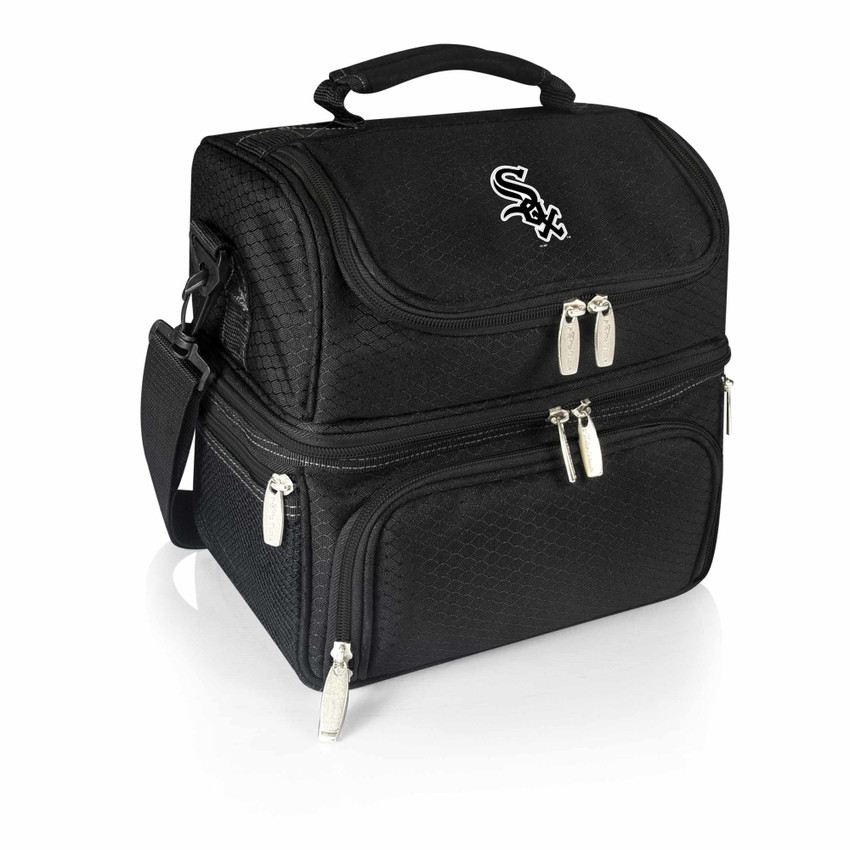 Chicago White Sox Pranzo Lunch Bag Cooler with Utensils MLB Lunch Tote (Black)