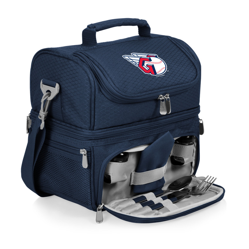 Cleveland Guardians Pranzo Lunch Bag Cooler with Utensils MLB Lunch Tote (Navy Blue)