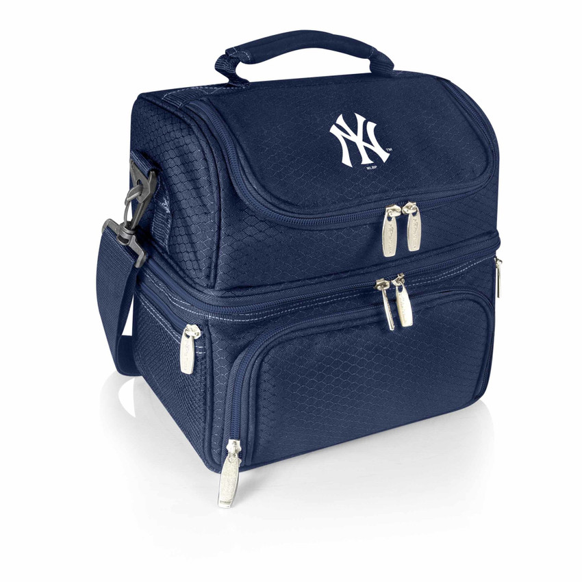 New York Yankees Pranzo Lunch Bag Cooler with Utensils MLB Lunch Tote (Navy Blue)
