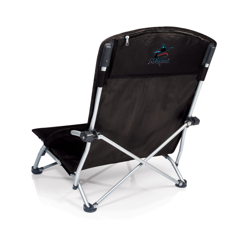 Miami Marlins Tranquility Beach Chair with Carry Bag (Black)