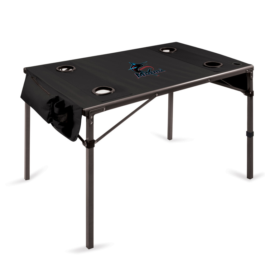 Miami Marlins Travel Table Portable Folding Table (Black)