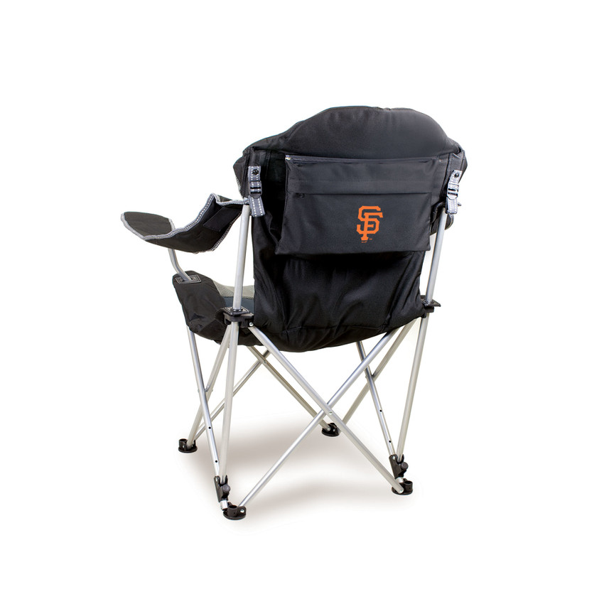 San Francisco Giants Reclining Camp Chair (Black with Gray Accents)