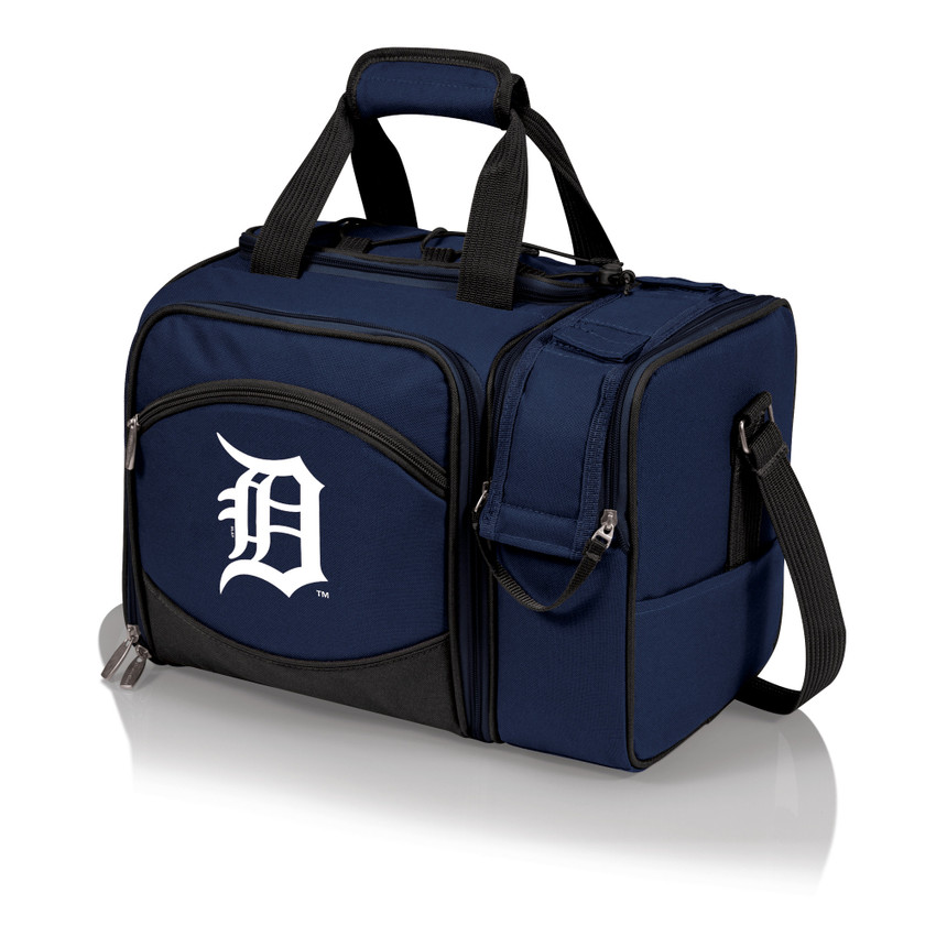 Detroit Tigers Malibu Picnic Basket Cooler (Navy Blue with Black Accents)
