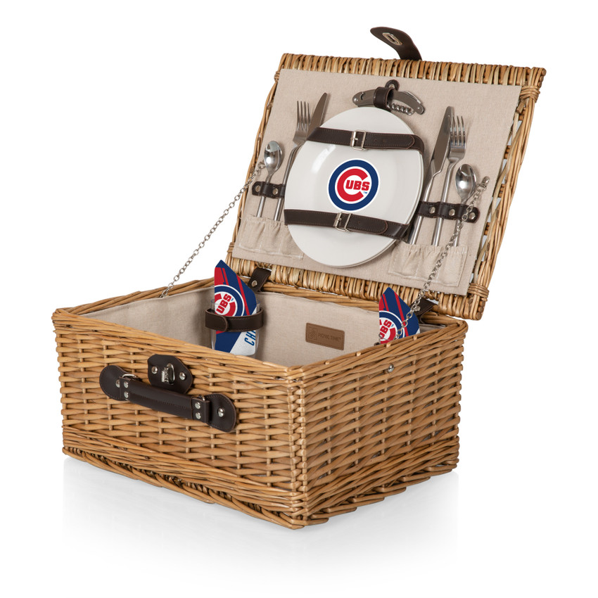 Chicago Cubs Classic Picnic Basket (Beige Canvas)