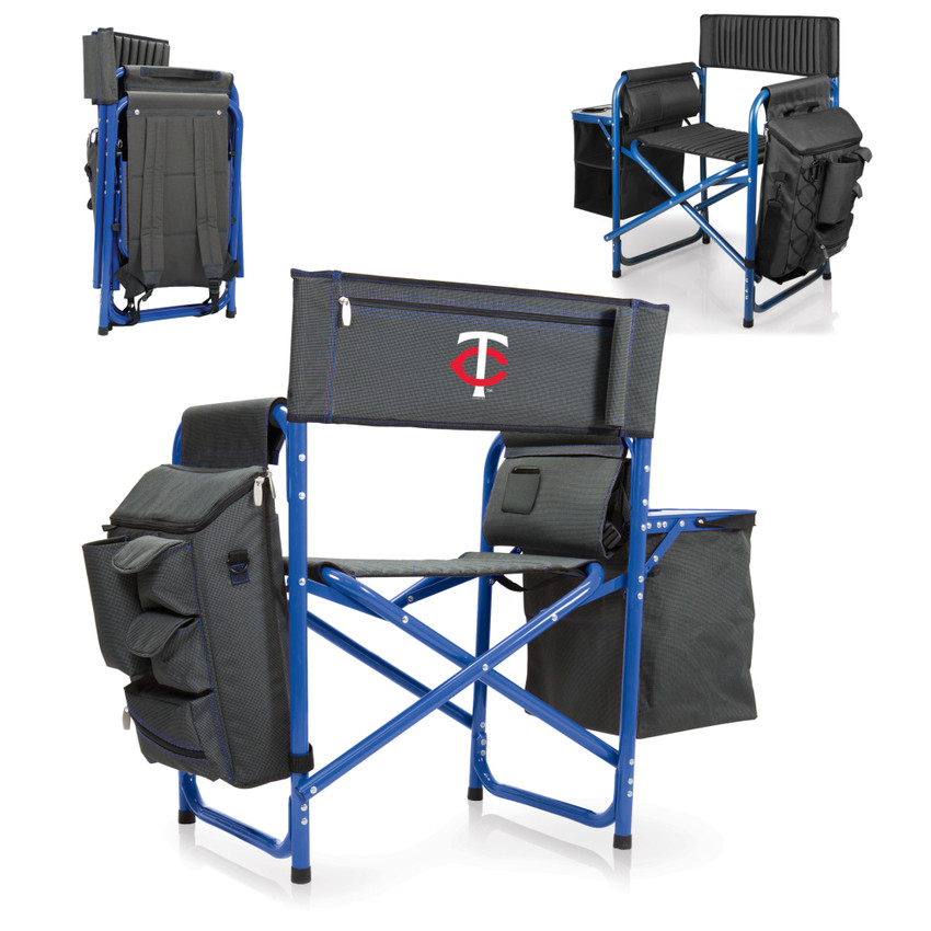 Minnesota Twins Fusion Camping Chair (Dark Gray with Blue Accents)