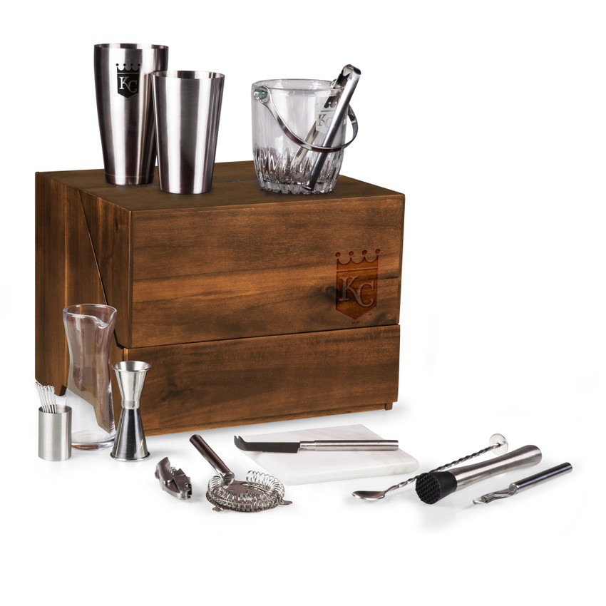 Kansas City Royals Madison Acacia Tabletop Bar Set (Acacia Wood)