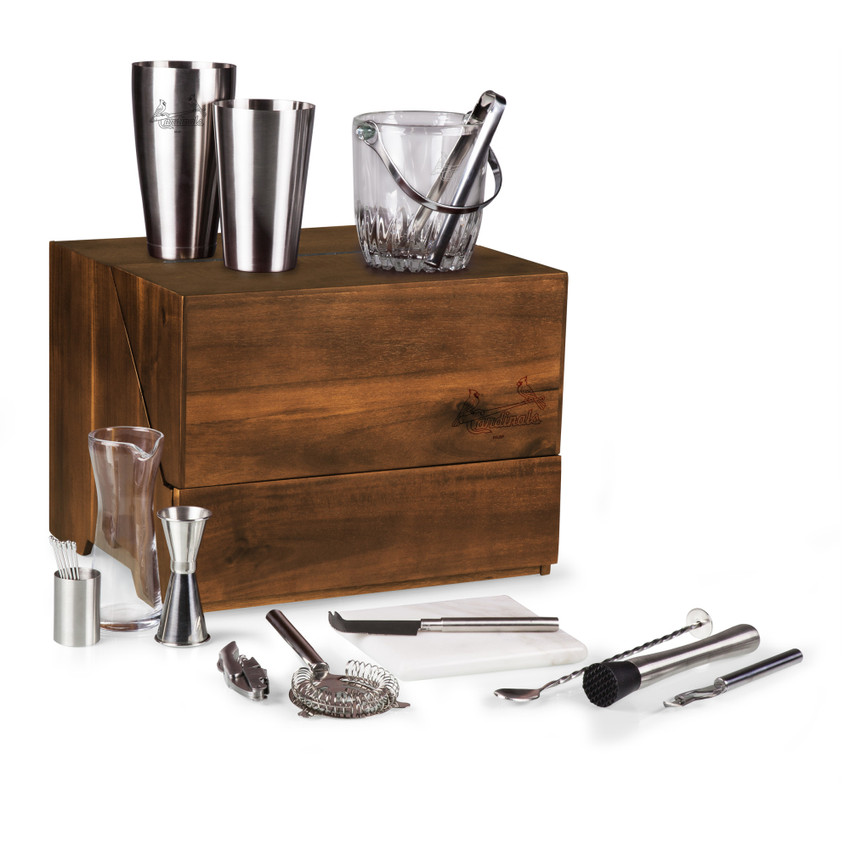 St. Louis Cardinals Madison Acacia Tabletop Bar Set (Acacia Wood)