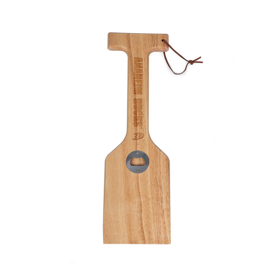 Anaheim Ducks Hardwood BBQ Grill Scraper with Bottle Opener, (Parawood)