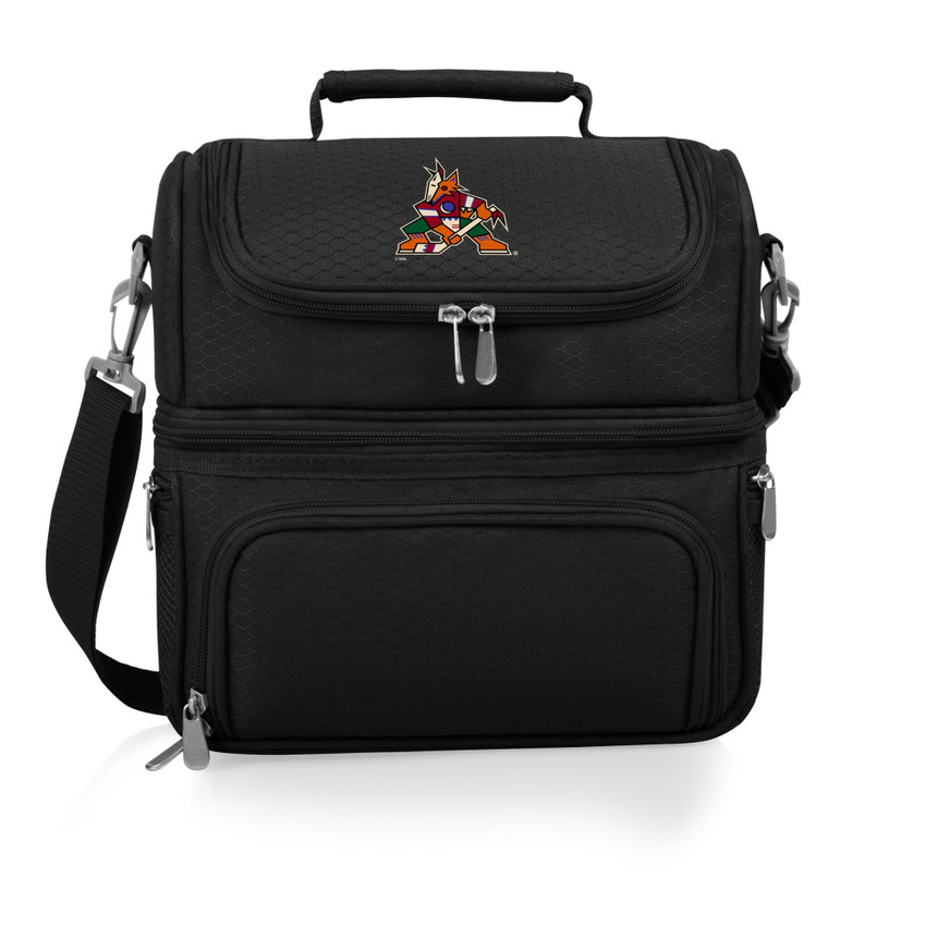 Arizona Coyotes Pranzo Lunch Bag Cooler with Utensils NHL Lunch Tote, (Black)