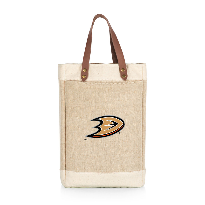 Anaheim Ducks Pinot Jute 2 Bottle Insulated Wine Bag, (Beige)