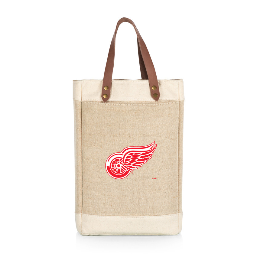 Detroit Red Wings Pinot Jute 2 Bottle Insulated Wine Bag, (Beige)