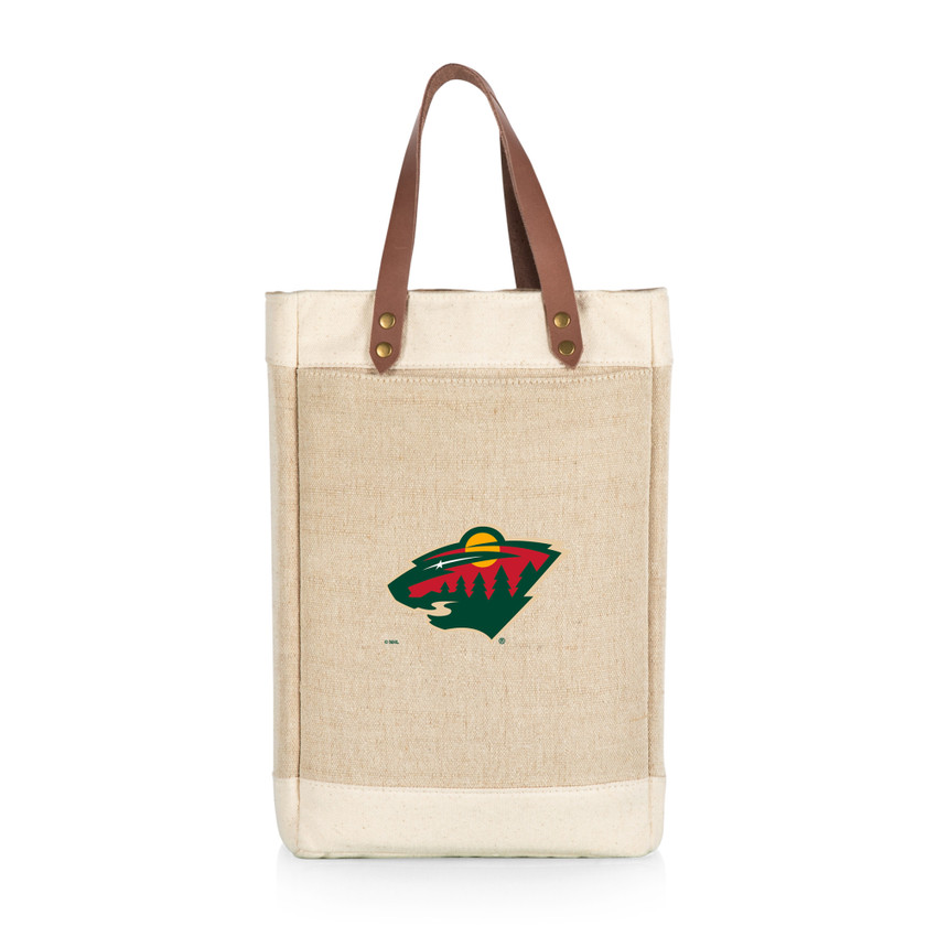Minnesota Wild Pinot Jute 2 Bottle Insulated Wine Bag, (Beige)