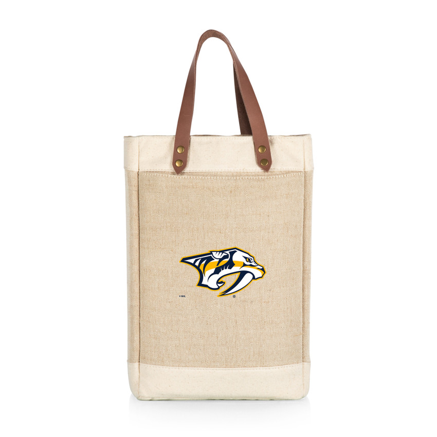 Nashville Predators Pinot Jute 2 Bottle Insulated Wine Bag, (Beige)