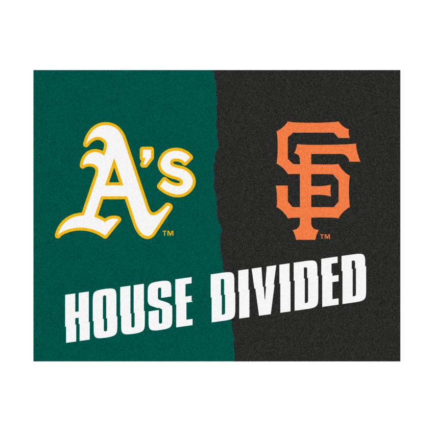 MLB House Divided - Athletics / Giants House Divided Mat 33.75"x42.5"