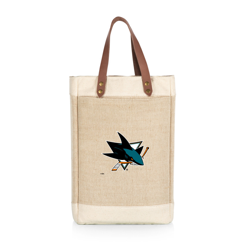 San Jose Sharks Pinot Jute 2 Bottle Insulated Wine Bag, (Beige)