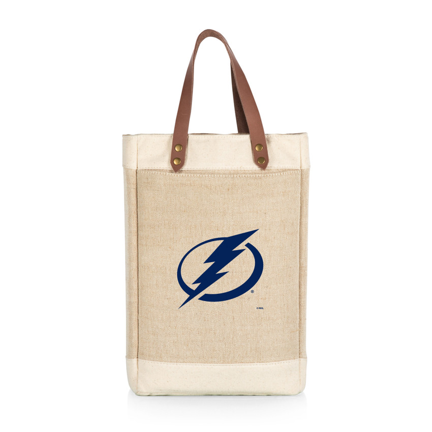 Tampa Bay Lightning Pinot Jute 2 Bottle Insulated Wine Bag, (Beige)