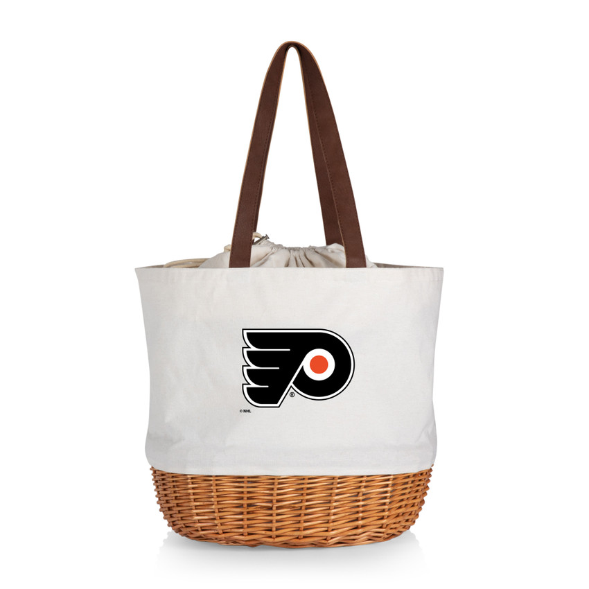 Philadelphia Flyers Coronado Canvas and Willow Basket Tote, (Beige Canvas)