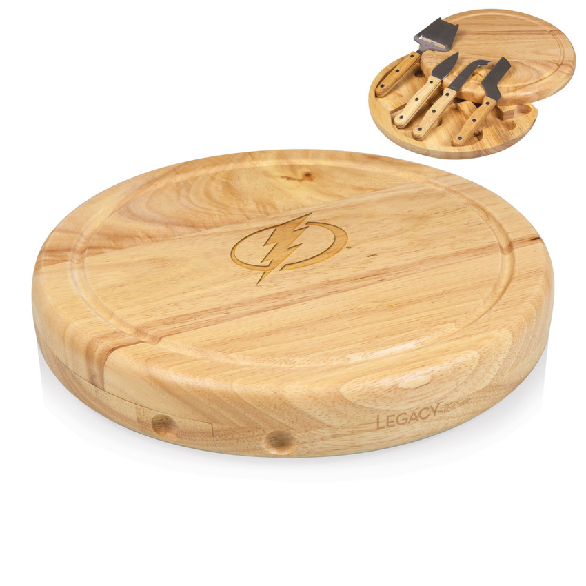 Tampa Bay Lightning Circo Cheese Cutting Board & Tools Set, (Parawood)