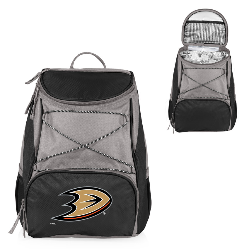 Anaheim Ducks PTX Backpack Cooler, (Black with Gray Accents)