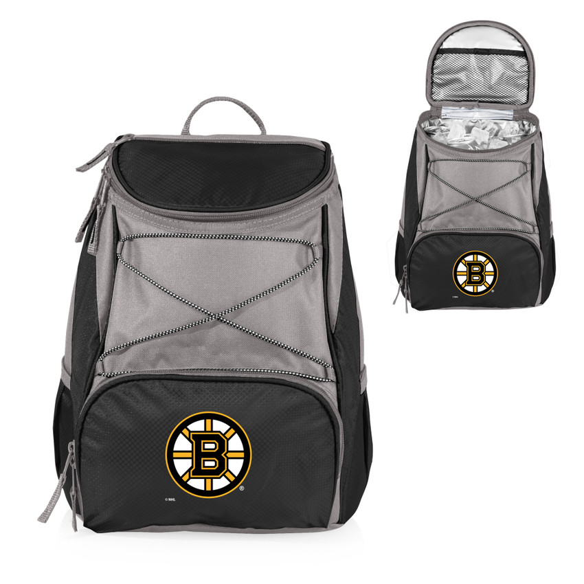 Boston Bruins PTX Backpack Cooler, (Black with Gray Accents)