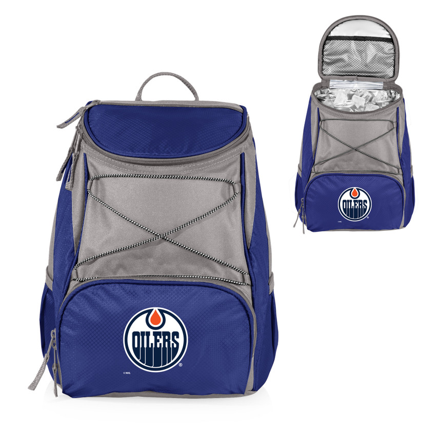 Edmonton Oilers PTX Backpack Cooler, (Navy Blue with Gray Accents)