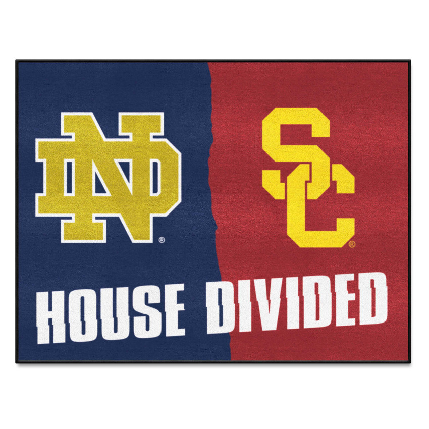 Notre Dame / Southern Cal House Divided House Divided Rug - 34 in. x 42.5 in.