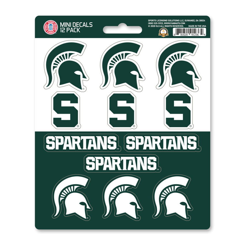 Michigan State Spartans 12 Count Mini Decal Sticker Pack