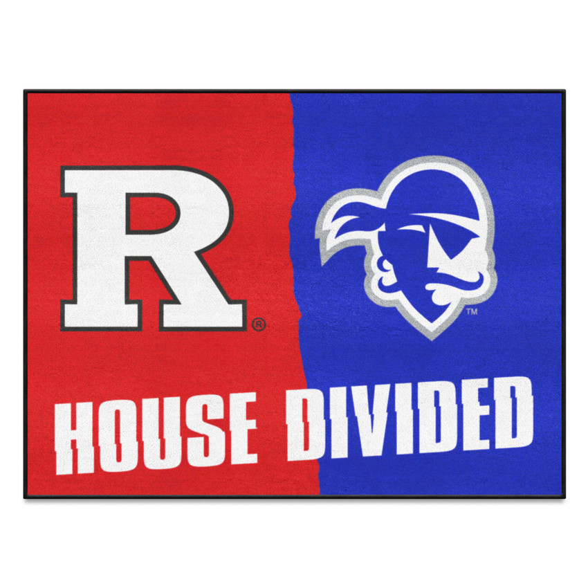 Rutgers / Seton Hall House Divided House Divided Rug - 34 in. x 42.5 in.