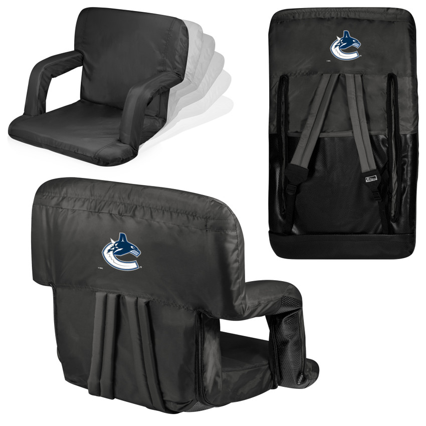 Vancouver Canucks Ventura Portable Reclining Stadium Seat, (Black)