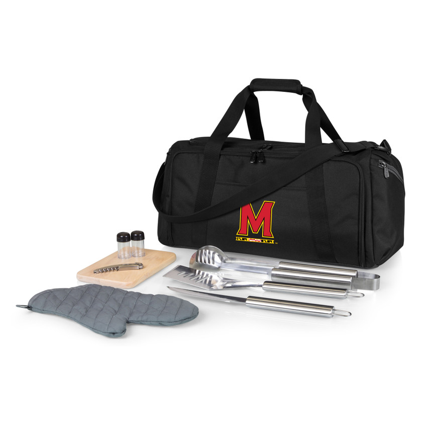 Maryland Terrapins BBQ Kit Grill Set & Cooler, (Black)