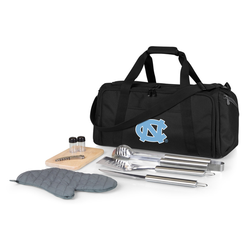 North Carolina Tar Heels BBQ Kit Grill Set & Cooler, (Black)