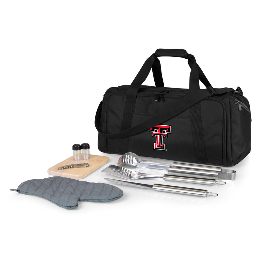 Texas Tech Red Raiders BBQ Kit Grill Set & Cooler, (Black)