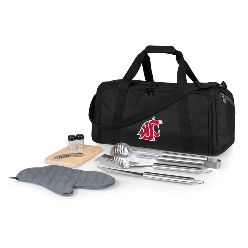 Washington State Cougars BBQ Kit Grill Set & Cooler, (Black)