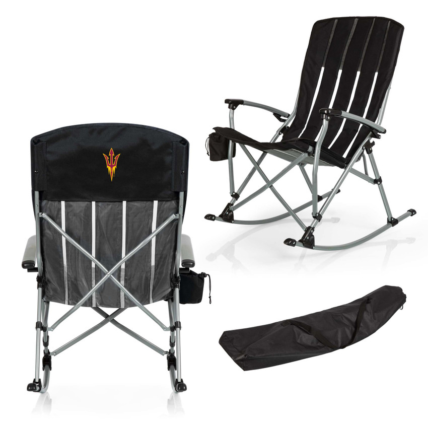 Arizona State Sun Devils Outdoor Rocking Camp Chair, (Black)
