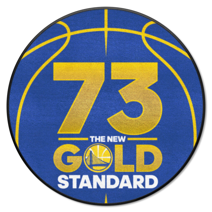 Golden State Warriors - 73 Basketball Rug - 27in. Diameter "The New Gold Standard 73" Logo