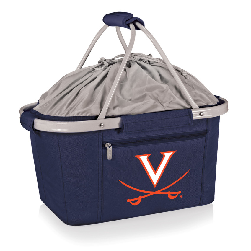 Virginia Cavaliers Metro Basket Collapsible Cooler Tote, (Navy Blue)