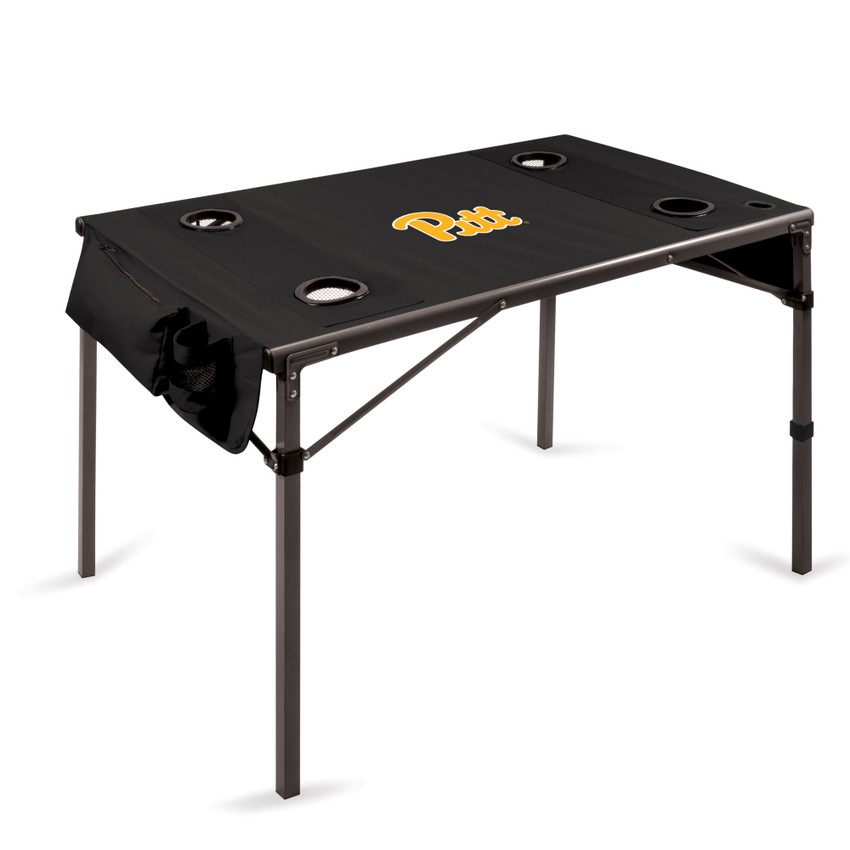 Pittsburgh Panthers Travel Table Portable Folding Table, (Black)