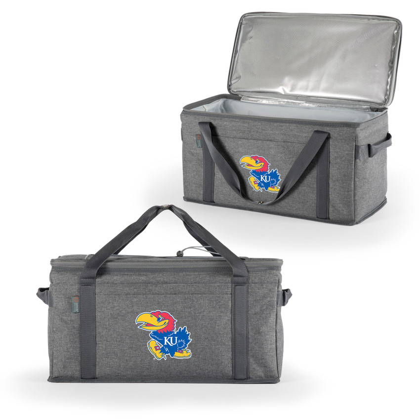 Kansas Jayhawks 64 Can Collapsible Cooler, (Heathered Gray)