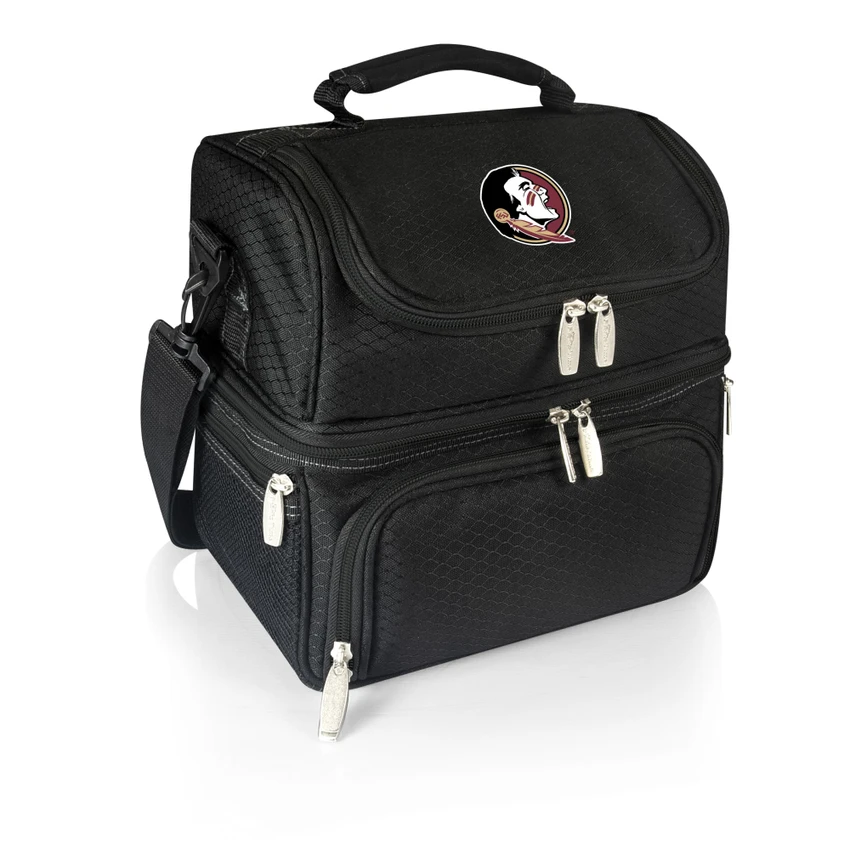 Florida State Seminoles Pranzo Lunch Bag Cooler with Utensils NCAA Lunch Tote, (Black)
