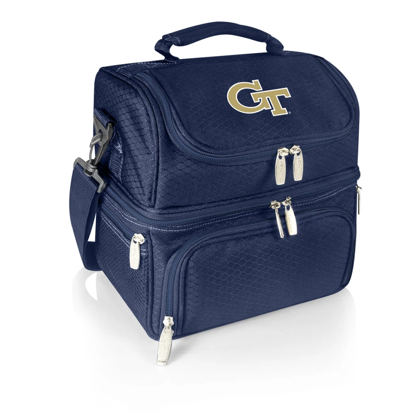 Georgia Tech Yellow Jackets Pranzo Lunch Bag Cooler with Utensils NCAA Lunch Tote, (Navy Blue)