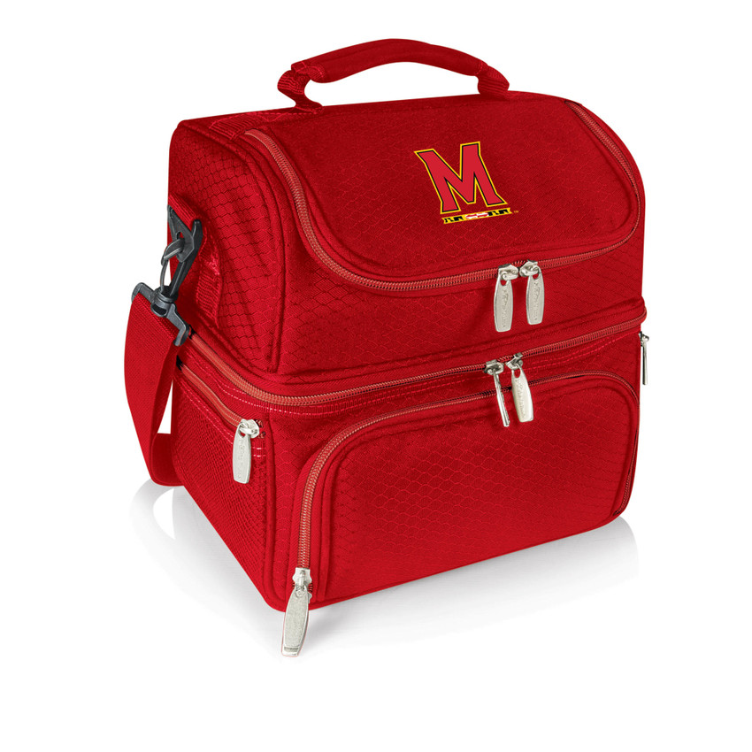 Maryland Terrapins Pranzo Lunch Bag Cooler with Utensils NCAA Lunch Tote, (Red)